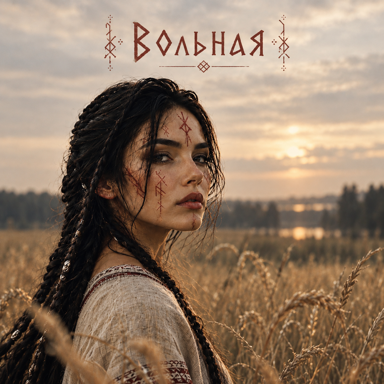 Обложка альбома «Вольная» — девушка в золотом поле